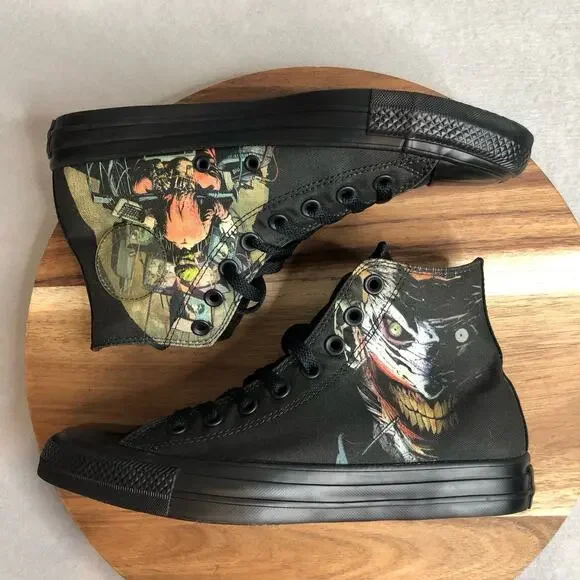 Converse NEW DC Comics Batman The Joker Black‎ Face Old Print Mens 7 Womens 9
